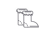 Winter boots line icon concept