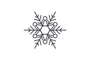 Winter snowflake line icon concept