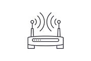 Wireless internet line icon concept
