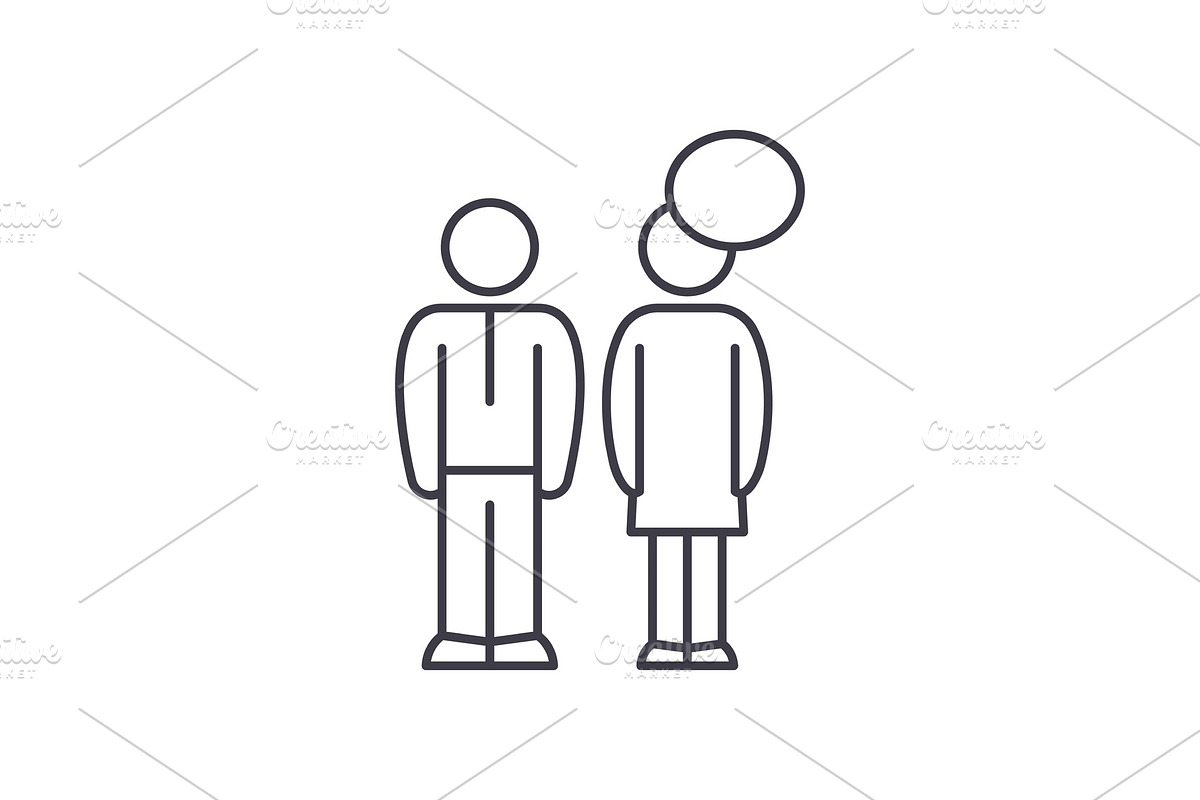 Women's thoughts line icon concept in Illustrations - product preview 8