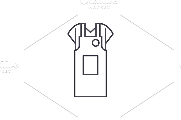 Work apron line icon concept. Work