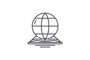 World law line icon concept. World