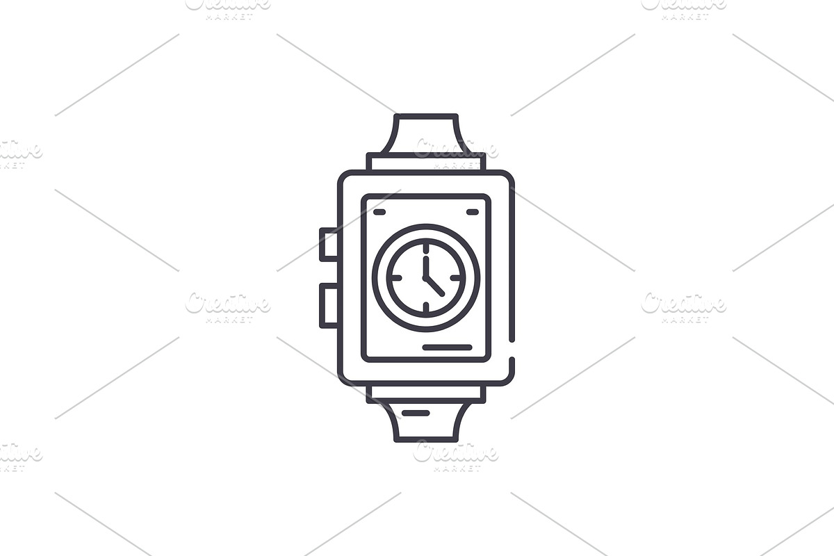 Wrist watch line icon concept. Wrist in Objects - product preview 8