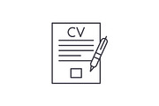 Writing a resume line icon concept