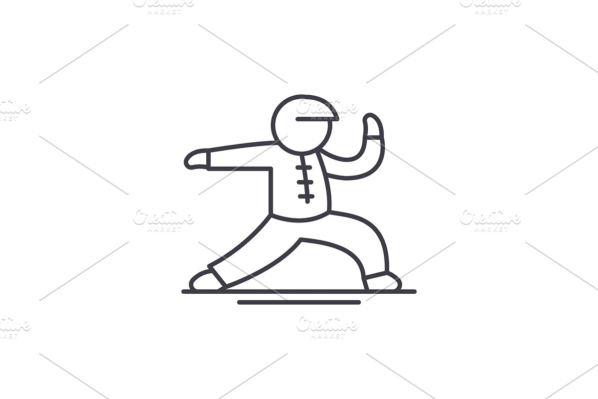 Wushu line icon concept. Wushu in Illustrations - product preview 8