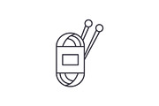 Yarn line icon concept. Yarn vector
