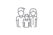 Young family line icon concept