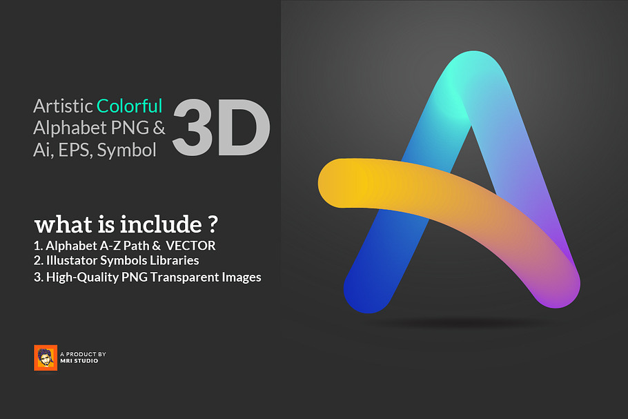 3D Colorful Font