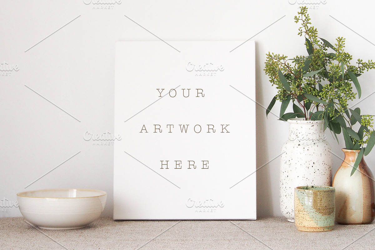 8x10 Canvas Rustic Winter Mockup V in Print Mockups - product preview 8