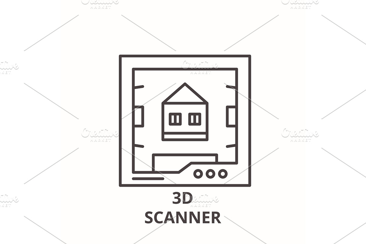 3d scanner line icon concept. 3d in Objects - product preview 8