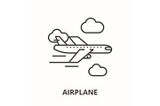 Airplane line icon concept. Airplane