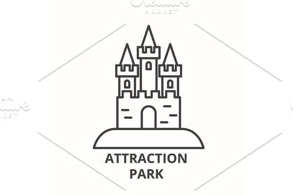 Attraction park line icon concept
