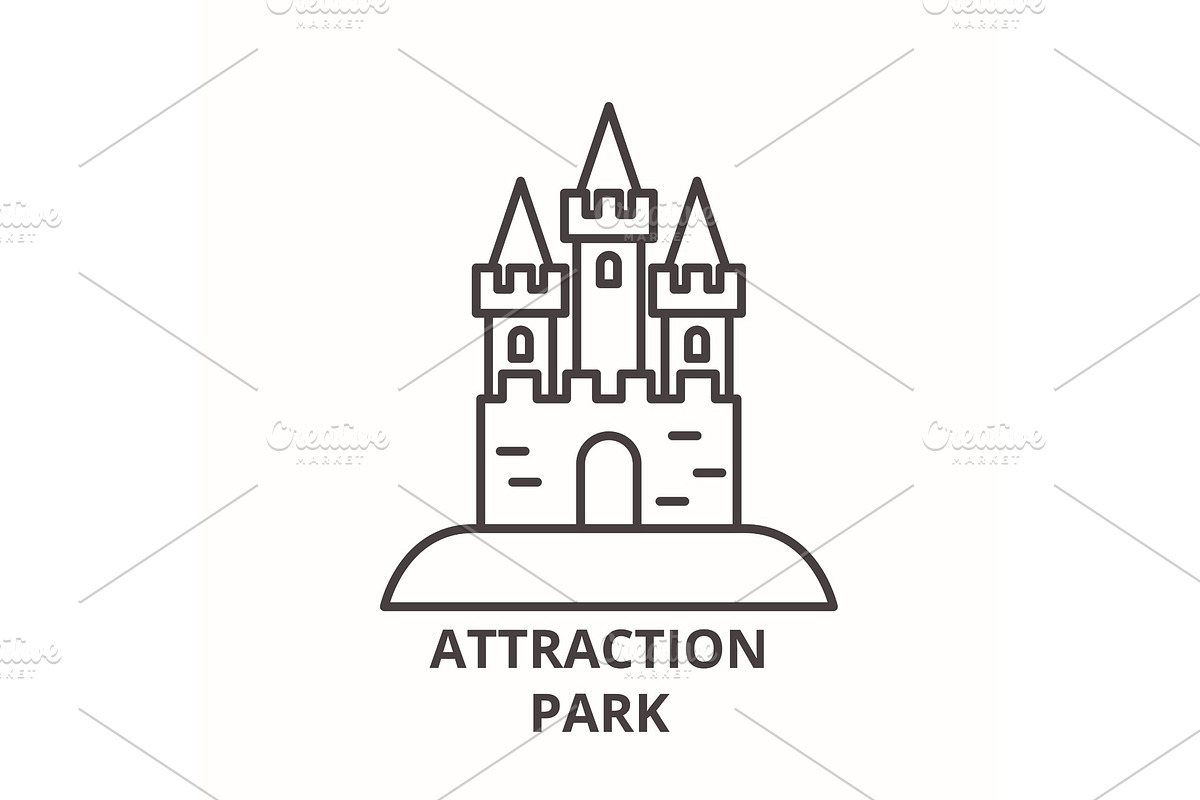 Attraction park line icon concept in Objects - product preview 8