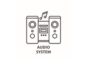 Audio system line icon concept