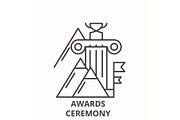Awards ceremony line icon concept