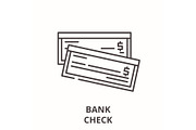 Bank check line icon concept. Bank