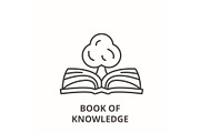 Book of knowledge line icon concept
