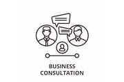 Business consultation line icon