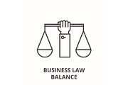 Business law balance line icon