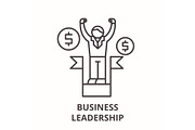 Business leadership line icon