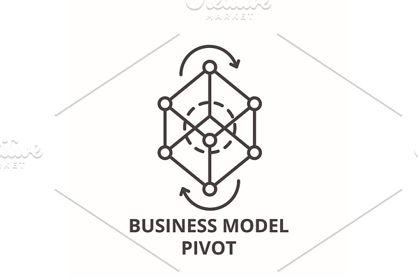 Business model pivot line icon
