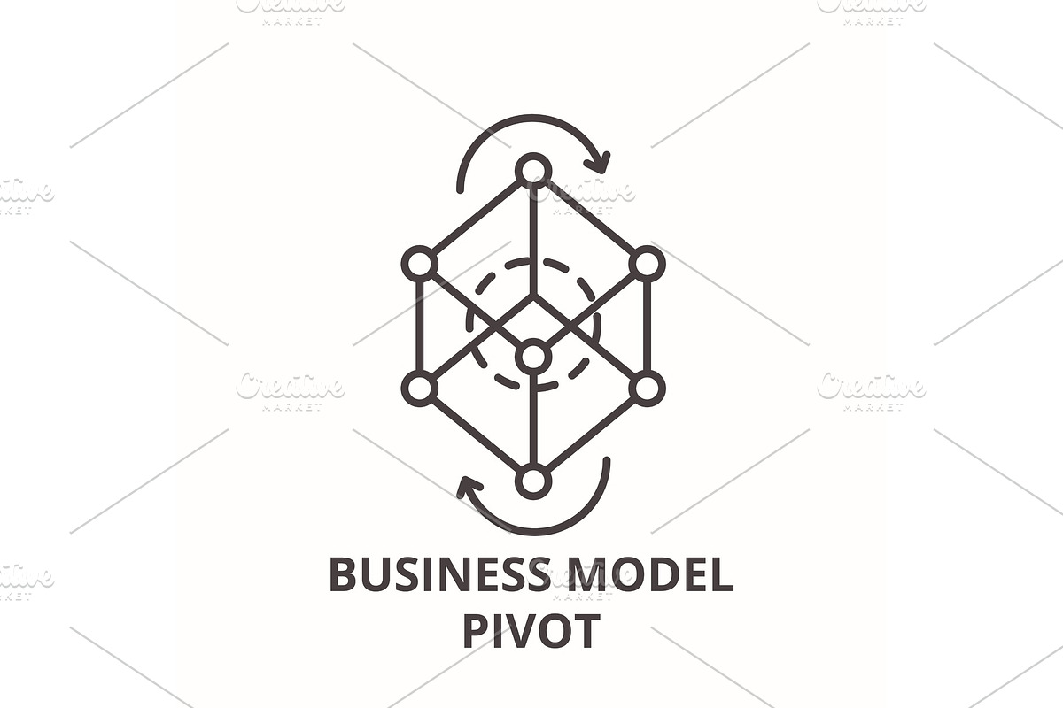 Business model pivot line icon in Illustrations - product preview 8