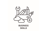 Business skills line icon concept