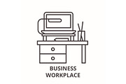 Business workplace line icon concept