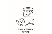 Call center office line icon concept