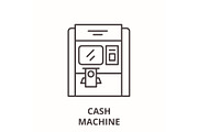 Cash machine line icon concept. Cash