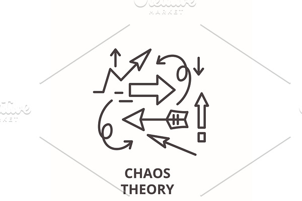 Chaos theory line icon concept