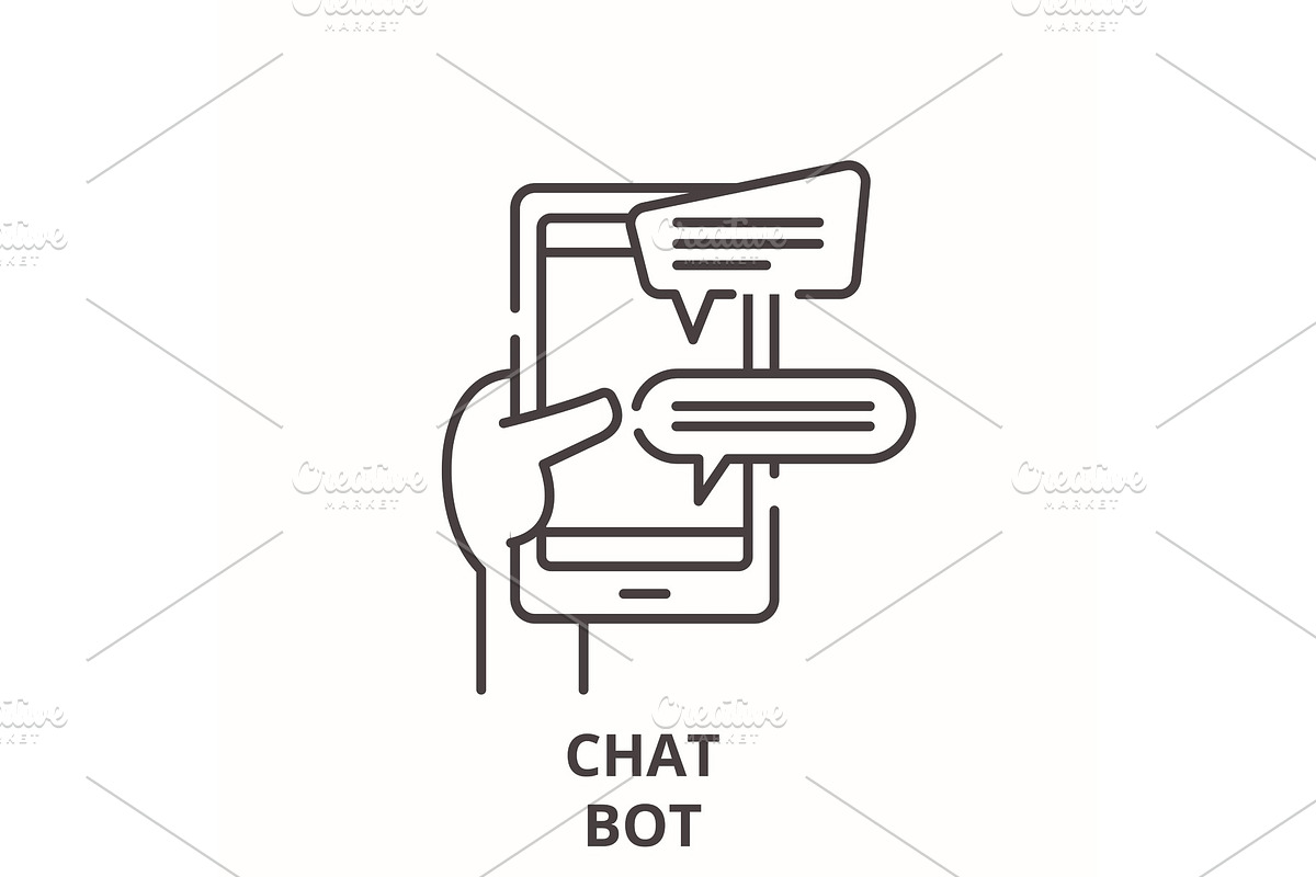 Chat bot line icon concept. Chat bot in Illustrations - product preview 8