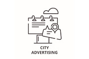 City advertising line icon concept