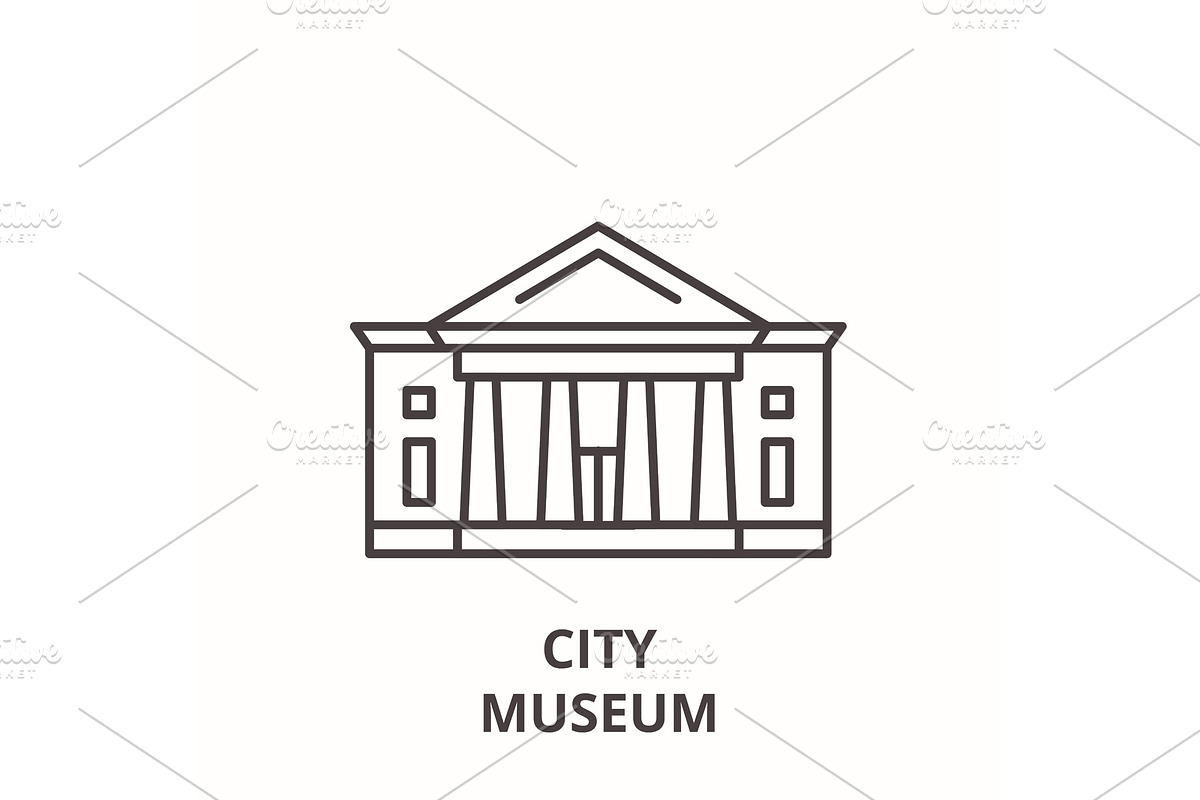 City museum line icon concept. City in Illustrations - product preview 8