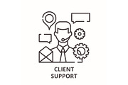 Client support line icon concept