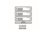 Cloud server line icon concept
