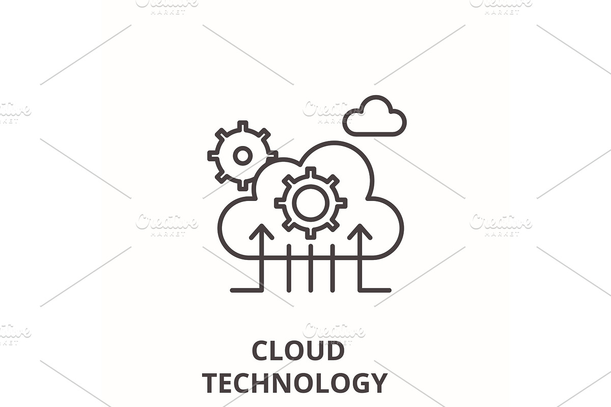 Cloud technology line icon concept in Illustrations - product preview 8