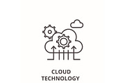 Cloud technology line icon concept