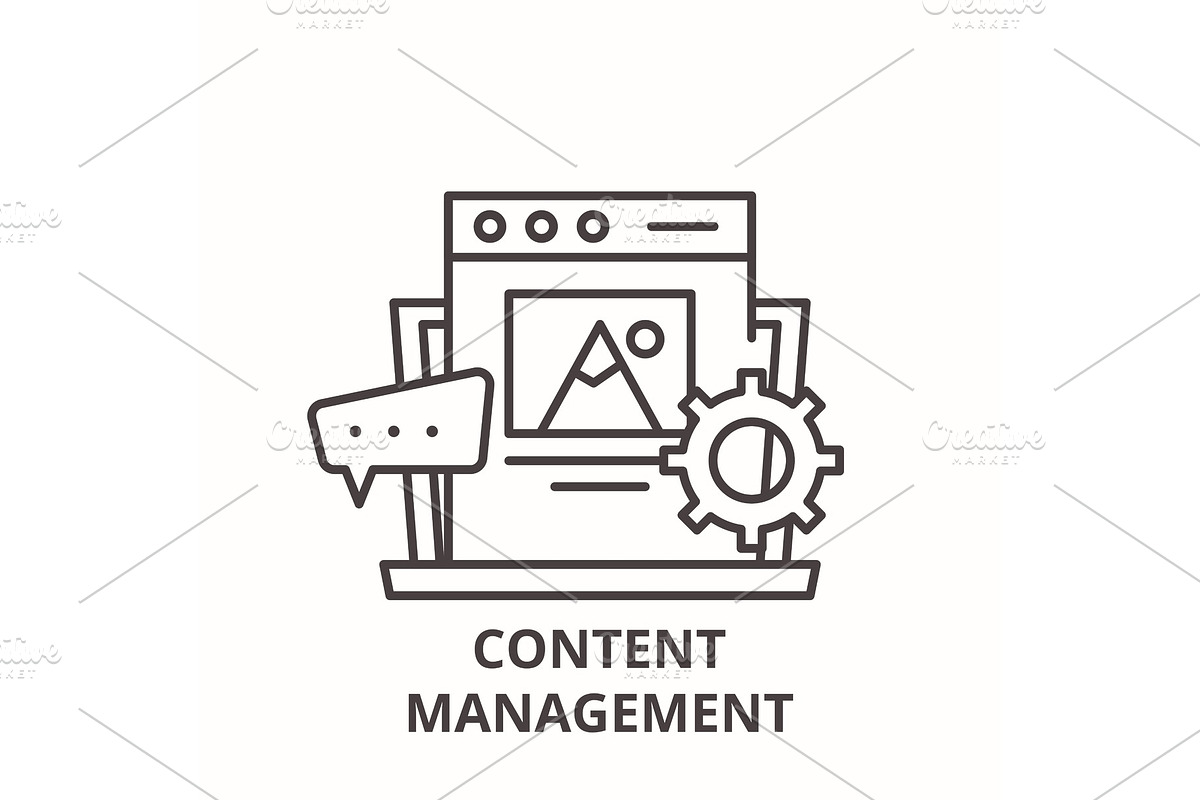 Content management line icon concept in Illustrations - product preview 8