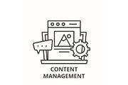 Content management line icon concept