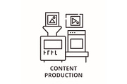 Content production line icon concept