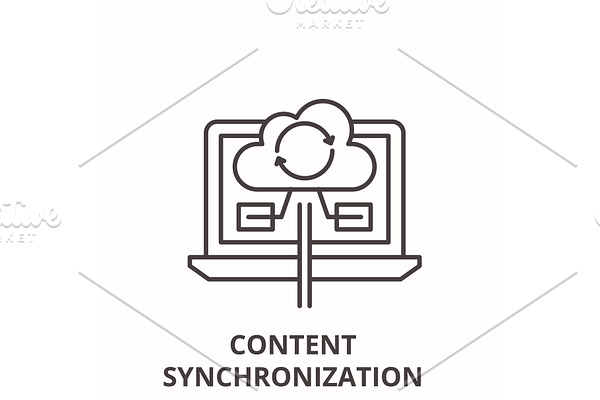 Content synchronization line icon