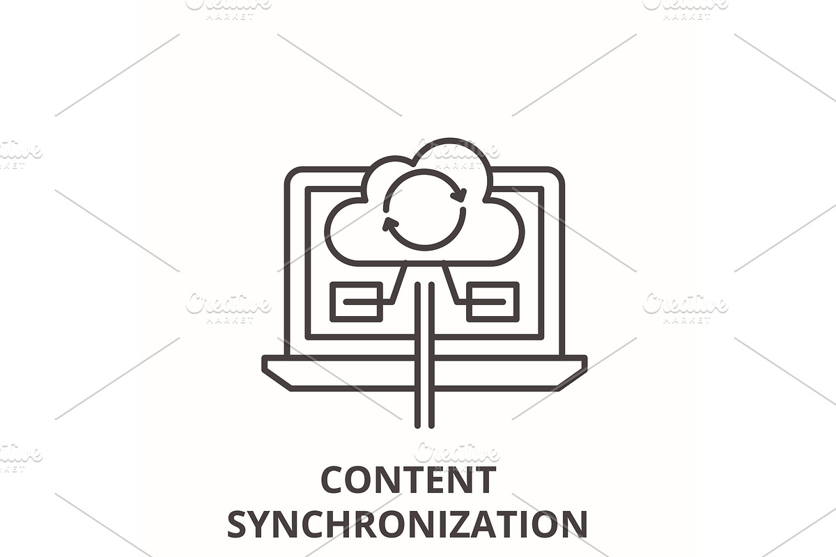 Content synchronization line icon in Illustrations - product preview 8