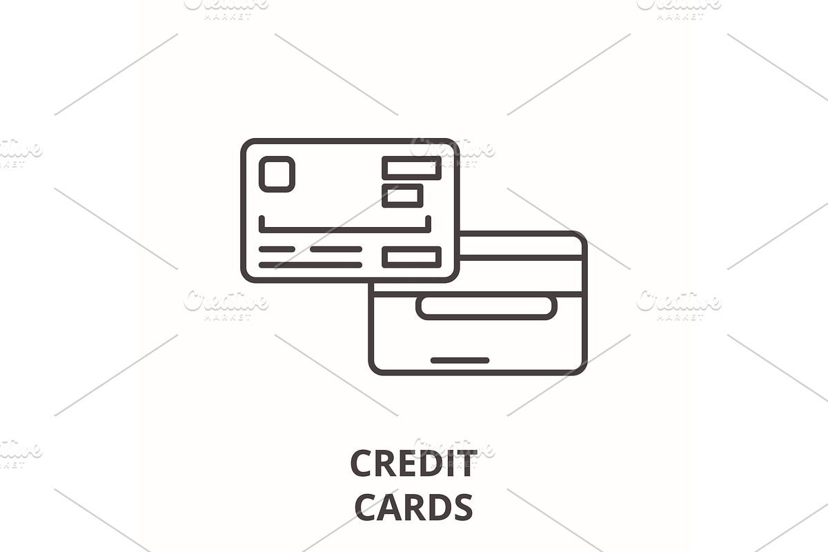 Credit card line icon concept in Illustrations - product preview 8