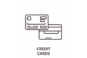 Credit card line icon concept