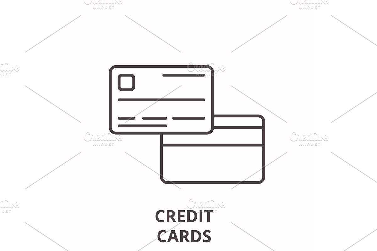 Credit cards line icon concept in Illustrations - product preview 8