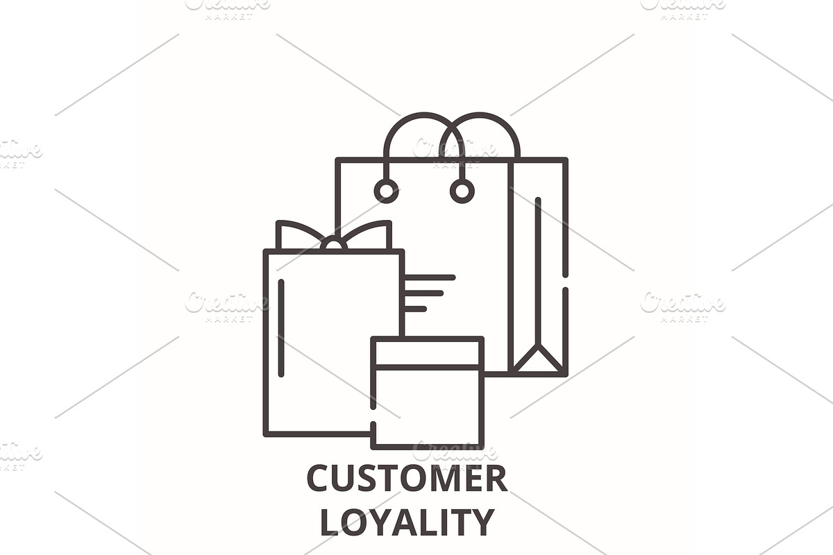 Customer loyality line icon concept in Illustrations - product preview 8