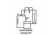 Customer loyality line icon concept