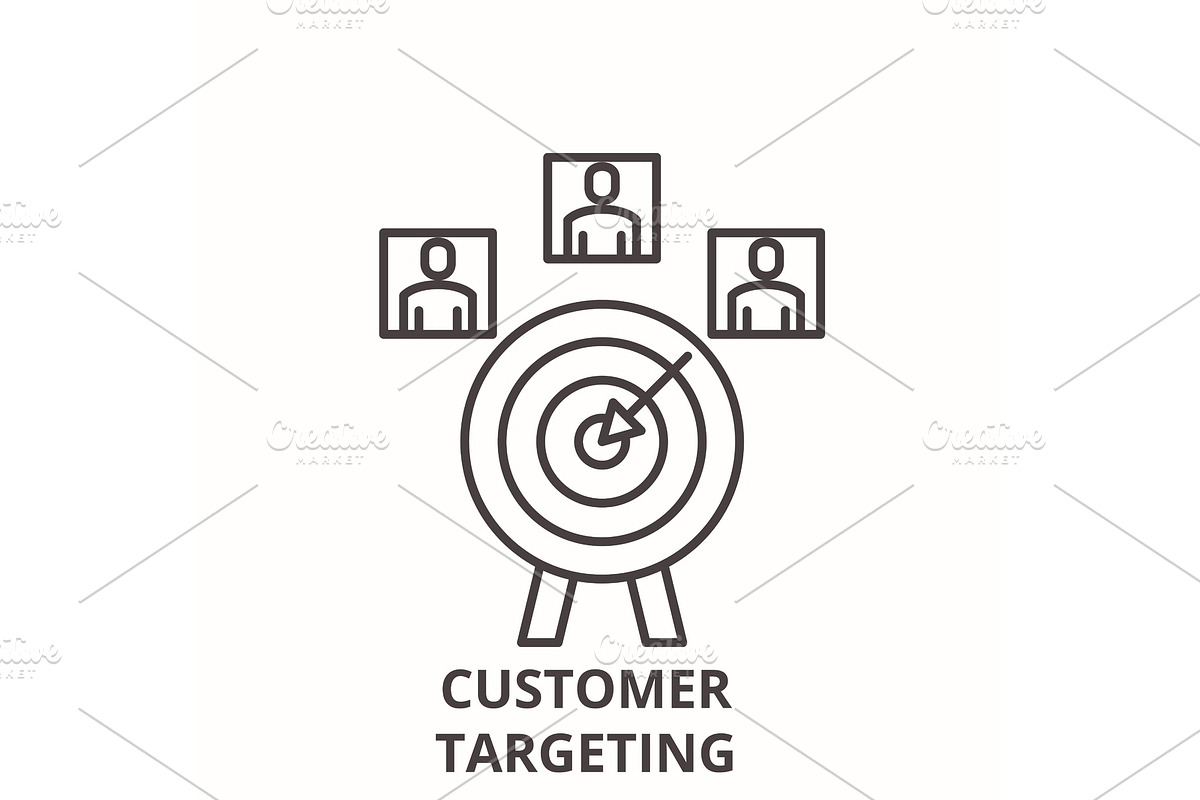 Customer targeting line icon concept in Illustrations - product preview 8