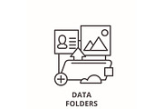 Data folders line icon concept. Data